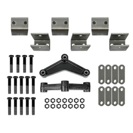 HECASA Trailer Leaf Spring Hanger Kit for Double Eye Springs Tandem Axle Suspension & Equalizer & Shackle Strap & Hanger Kit Powder Coated Steel