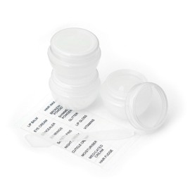 3 x Travel Jars| 10ml - Cosmetic Spatula & Stickers