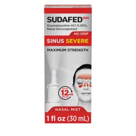 Sudafed OM Sinus Severe No Drip Nasal Spray, Maximum Strength Decongestant for Fast Sinus Congestion & Pressure Relief Due to Colds or Allergies, Oxymetazoline HCl .05% Nose Spray, 1 fl. oz