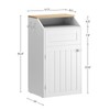 YATINEY Trash Cabinet, Freestanding Trash Can Cabinet, Wooden Recycling with