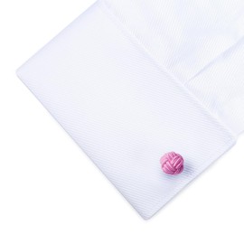 HONEY BEAR Silk Knot Cufflinks Fabric for Mens Shirt for Business Wedding Gift