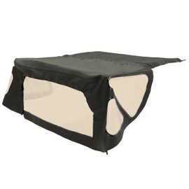 ECOTRIC Soft Top Replacement Compatible with 1988-1994 Suzuki Sidekick Geo Tracker, Sailcloth Vinyl, Black, W/Tinted Windows