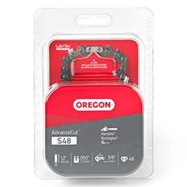 Oregon S48 AdvanceCut Replacement Chainsaw Chain for 12-Inch Guide Bars, 48 Drive Links, Pitch: 3/8", .050" Gauge, Fits Craftsman, Homelite, and More