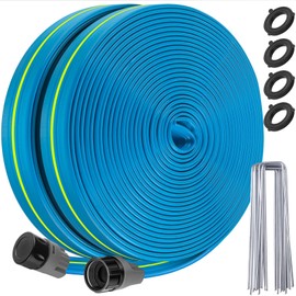Winisok Sprinkler Hose 47.5FT, Heavy Duty Watering Hoses, Efficient Irrigation Tubing for Garden Lawn Sprinklers System with 20 Pack Staples