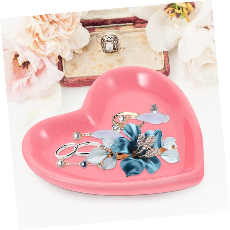 Gadpiparty Simple Yet Stylish Ceramic Jewelry Plate Heart Ring Necklace