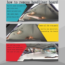 Headliner Fabric Material with Foam Backing for Automotive RV Boat Interior Upholstery Fabric Replacement (Beige, 70 Inch × 60 Inch)