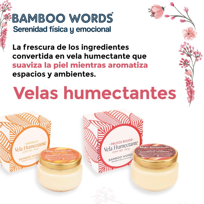 Bamboo Words - Velas de masaje, relajantes y humectantes con