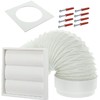 SPARES2GO Universal Exterior Wall Tumble Dryer Venting Kit (White, 4"