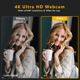 JOYHIAS Webcam with Ring Light Microphone - Streaming Web Camera, 4K/1080P Full HD Pro Camera for PC Mac Laptop Desktop, USB Computer Webcam with Privacy Cover and Tripod for Zoom Meeting