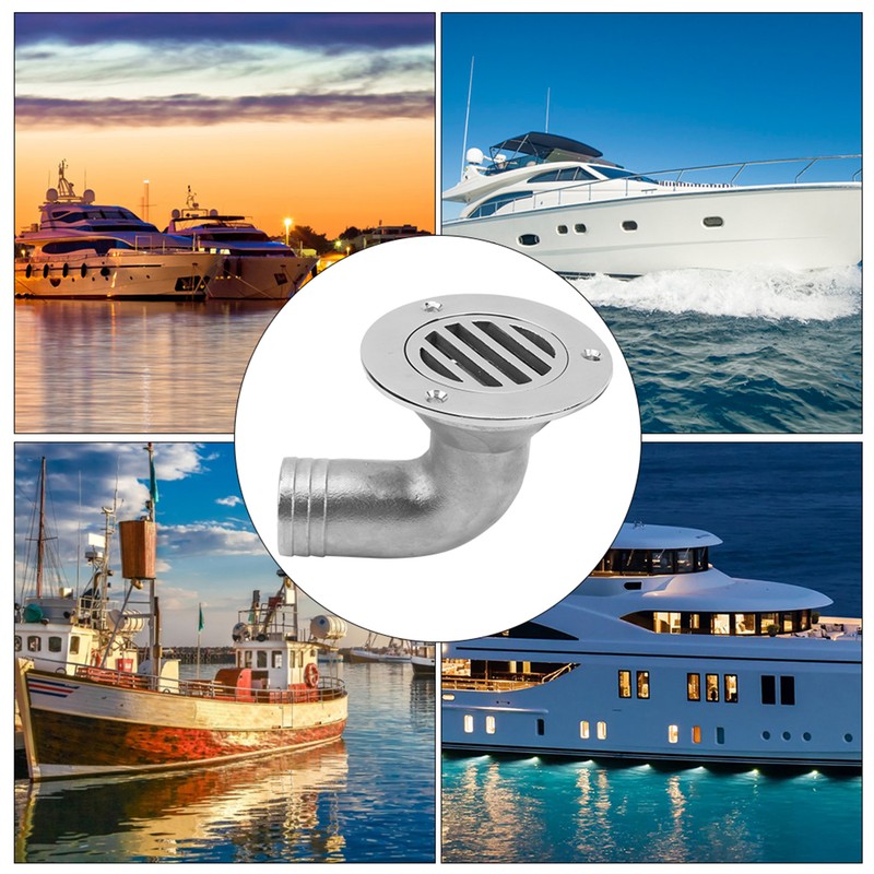 Durable Boat Floor Drain 316 Stainless Steel Marine 90 Degree