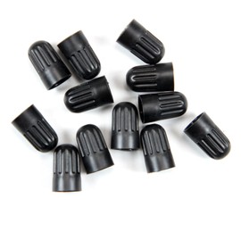 Dsycar - Paquete de 50 tapones de vástago de válvula TPMS para TR20008, tapones largos de plástico negro para válvulas de goma TR20008 con junta de goma (50 piezas)