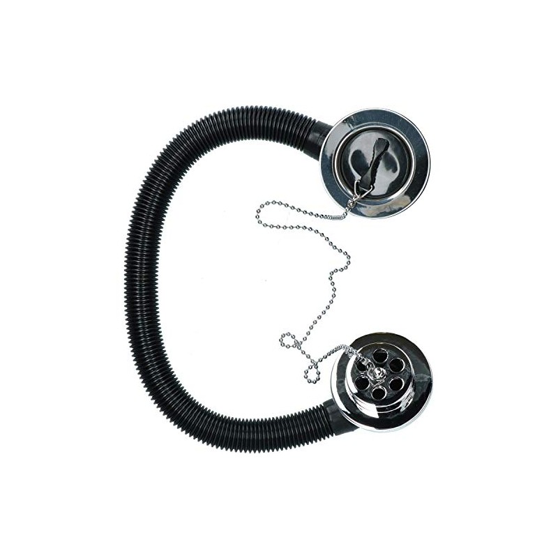 1-1/2" (38mm) Chrome Bath Waste Drain & Overflow with Rubber