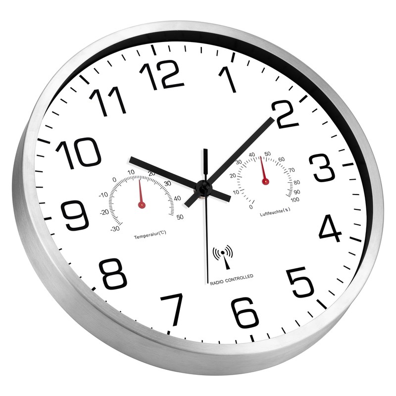 Couperos Wireless Wall Clock Silent with Thermometer and Hygrometer Wireless