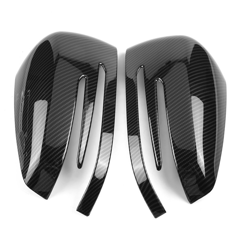 Carbon Fiber Side Rearview Mirror Cap Cover Trim for Benz
