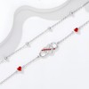 KoyeKei Infinity Heart Anklet for Women July Birthstone Layered Ankle