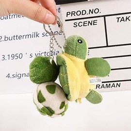 JJLFresheners Green Mini Sea Creatures Turtle Keychain Gift Plush Key Ring Cartoon Bag Pendant Auto Animal Keychain Decoration Plush Automobile Keychains Trim Stuffed Animals Keychain