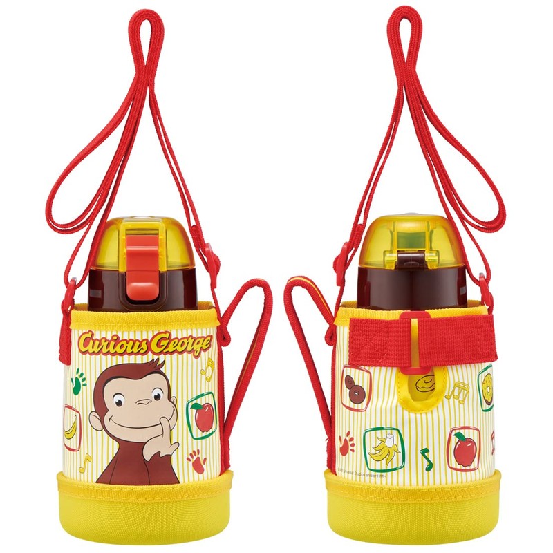 Skater KSTCH4-A Curious George Water Bottle, 13.5 fl oz (400