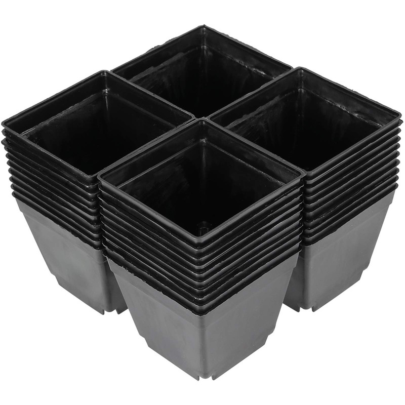 ZEONHAK 80 PCS 4 Inch Square Nursery pots, Plastic Seedling