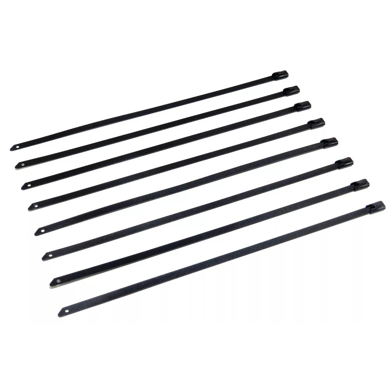 Unbranded 8" UNIVERSAL STAINLESS STEEL CABLES ZIP TIES X4 BLACK