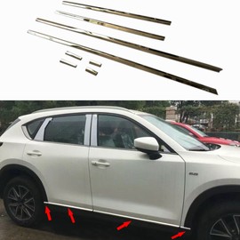 Beautost Fit for Mazda 2017 2018 2019 2020 2021 2022 2023 2024 2025 CX-5 CX5 Body Side Door Moulding Overlay Cover Trims Stainless Steel -8PCS