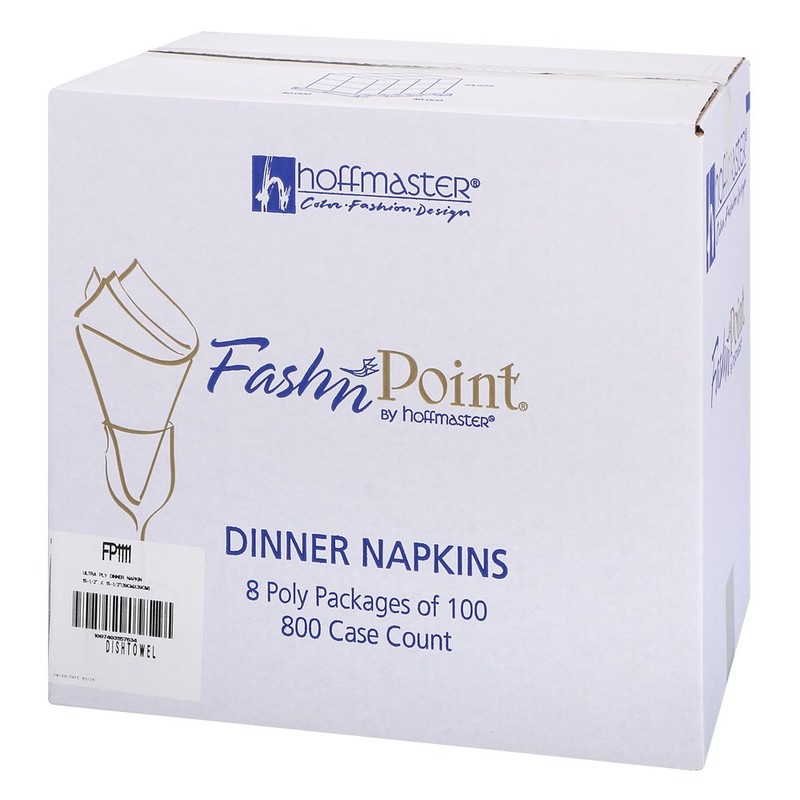 Hoffmaster FP1111 FashnPoint Blue and White Dishtowel Printed Dinner Napkin,