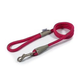 Ancol Viva Reflective Rope and Real Leather Snap Lead 107 x 1.0cm. PINK