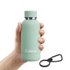 Exllena Small Water Bottle 12oz with Clip, Double Wall Stainless