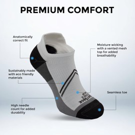 Wrightsock Distance Tab Running Socks for Men and Women - Cushioned, Eco-Friendly and Anti Blister Socks with our Contoured Foot Design - American Made with Moisture Regulation