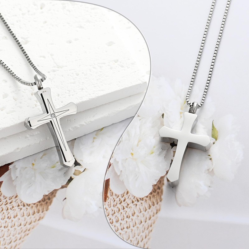 XSMZB Cross Cremation Jewelry for Human Pet Ashes Keepsake Urn