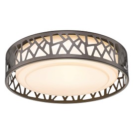 Flush Mount Ceiling Light, VICNIE 12 inch 15W LED Dimmable Lighting Fixture, 3000K Warm White, Oil Rubbed Bronze Fihished, ETL Listed for Kitchen, Hallway, Bedrooms (Metal Body and Acrylic Shade)