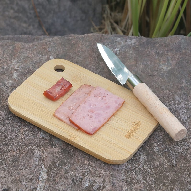 MiliCamp Large Mestin Cutting Board Bamboo Coaster Cup Trivet Plate