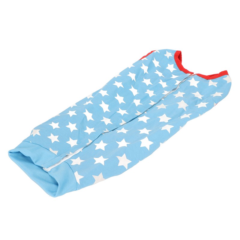 Dog Recovery Suit Blue Stars Pattern Prevents Licking Cotton Pet