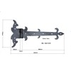 UHRIG Shutter Hinge 34 cm Long, DIN Left, Wrought Iron