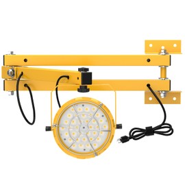 G GJIA 60W 6600LM LED Loading Dock Lights with 40'' Swing Folding Double Arm, AC100-277V, 360° Rotatable LED Lamp Head, ETL Listed, IP65 Waterproof for Trailers, Docks, Warehouses, Container.