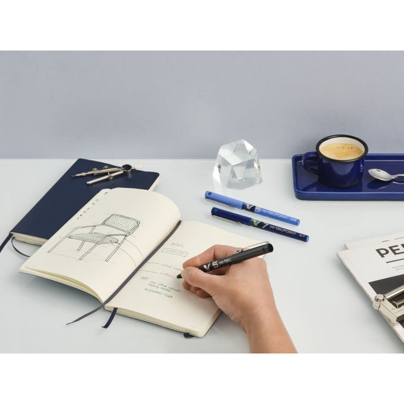 PILOT V5 Liquid Ink Rollerball 0.5mm Tip - Blue, Pack