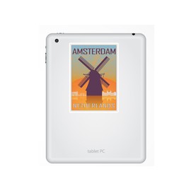 2 x Amsterdam Netherlands Vinyl Sticker Travel Luggage #7969 10 cm / 100 mm Wide Colourless