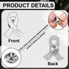 WANDIC 50 Pcs White Ribbon Metal Pins, Memorial Ribbon Alloy