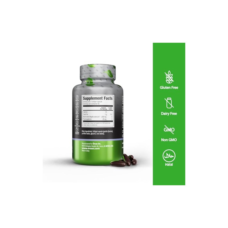 ORZAX- Aceite de semilla negra prensado en frío 100% puro