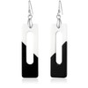 Fiklon Black White Rectangle Dangle Earrings for Women