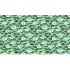 Northcott Tranquil Waters by Deborah Edwards DP27208 68 Light Lily Pads Cotton
