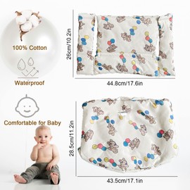 Seat Cushion for Stokke Tripp Trapp High Chair, Non-Slip High Chair Seat Cushion Set, Organic Cotton Baby Seat Cushion, Replacement Cover Seat Cushion for Highchair, Baby Chairs with Bag (01)