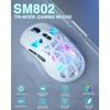 SM802 White Wireless Gaming Mouse 10000 DPI Tri-Mode Wired/BT 5.0/2.4GHz