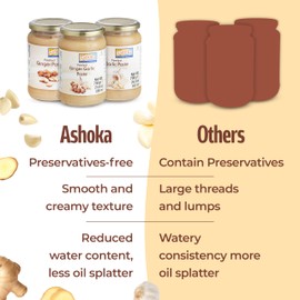 Ashoka Ginger Garlic Paste | Fresh Cooking Paste | Vegan | Gluten-Free | Kosher Certified | Non-GMO | No Colors | Made from Premium Indian Spices | 300 Grams (Pack of 1)