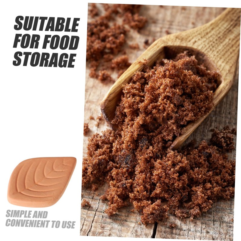 SHOWERORO Leaf Shape Brown Sugar Softener 6pcs Terracotta Sugar Keeper