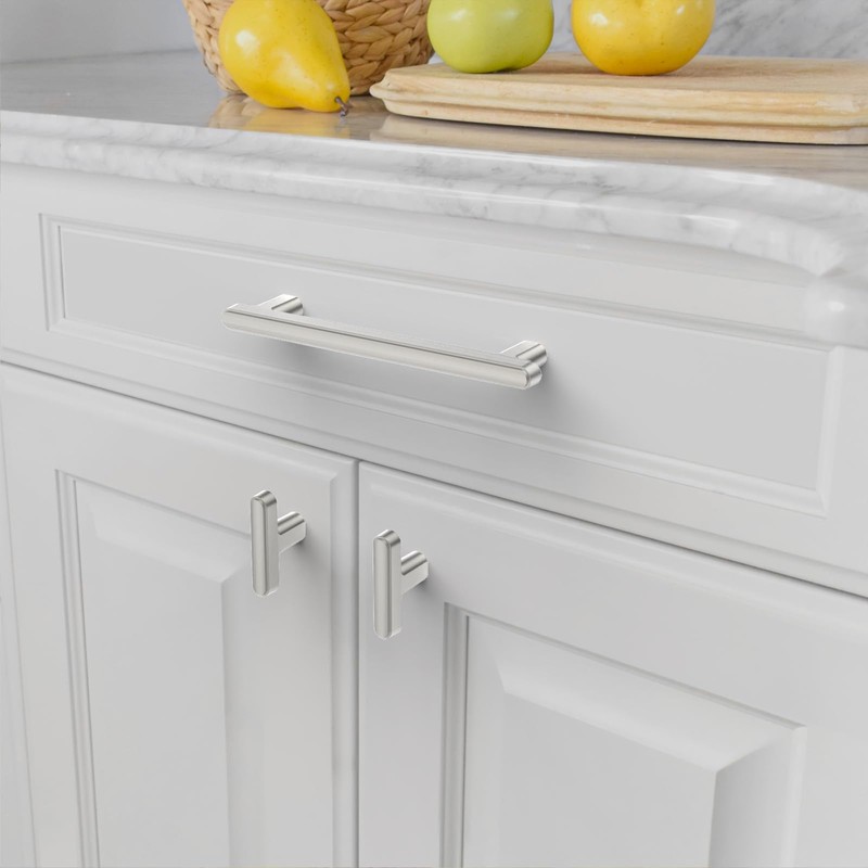 Amerdeco 10 Pack Brushed Satin Nickel Cabinet Knobs 1.46 Inch(37mm)