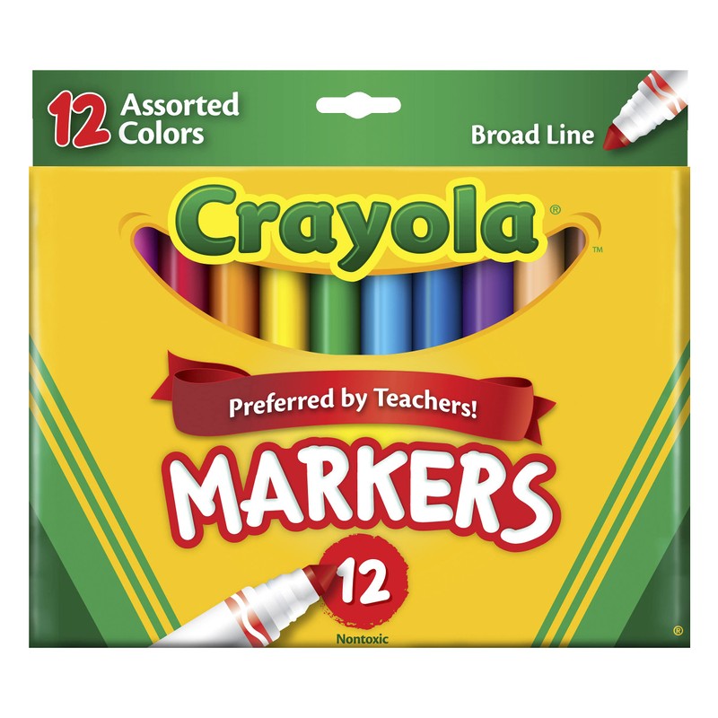CRAYOLA MARKERS CONICAL TIP 12/SET