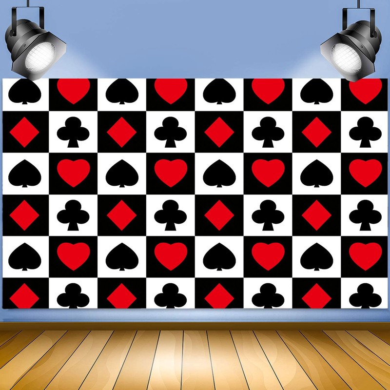 Poker Casino Themed Backdrop 5x3ft