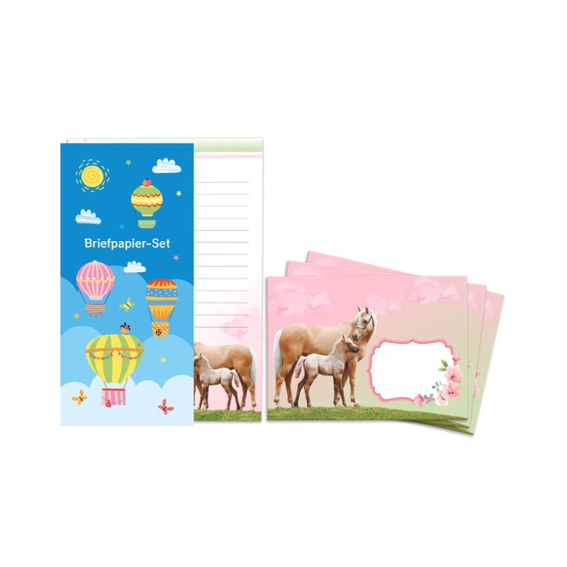 Writing Paper Set for Girls Horse with Foal Horses Letter