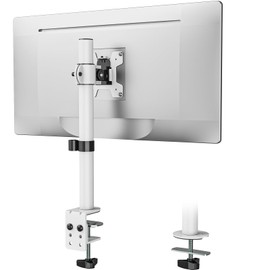 WALI Single Monitor Mount for 1 Computer Screen up to 32 inch, Fully Adjustable Monitor Arm Holds up to 22 lbs (M001S-W), White