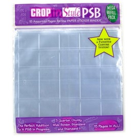 CROP IN STYLE PSB Paper and Sticker 3-Ring Binder Refills 12-Inch by 12-Inch, 15/Pkg, Mega Pack